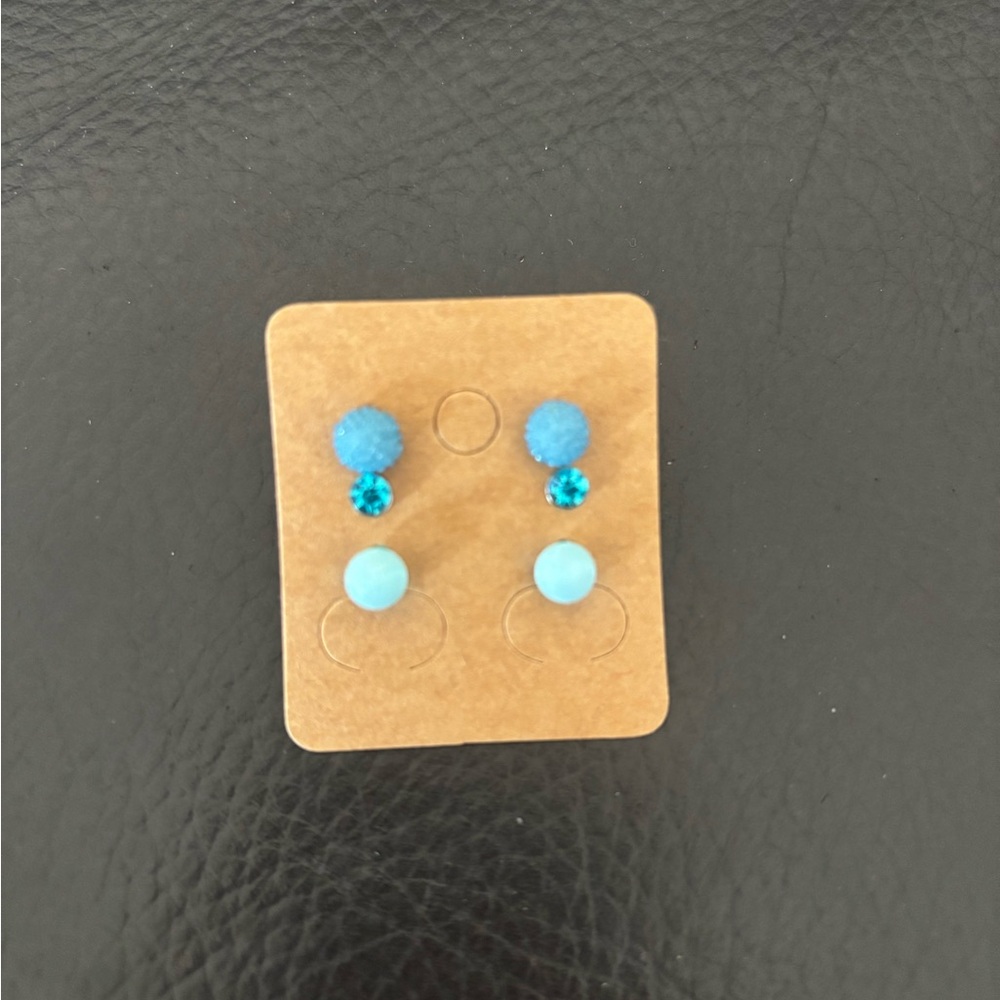 Blue Stud Earring Set - Picture 2 of 4